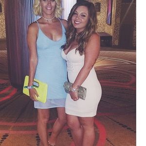 Beige Fashion nova dress size medium. Gently used.